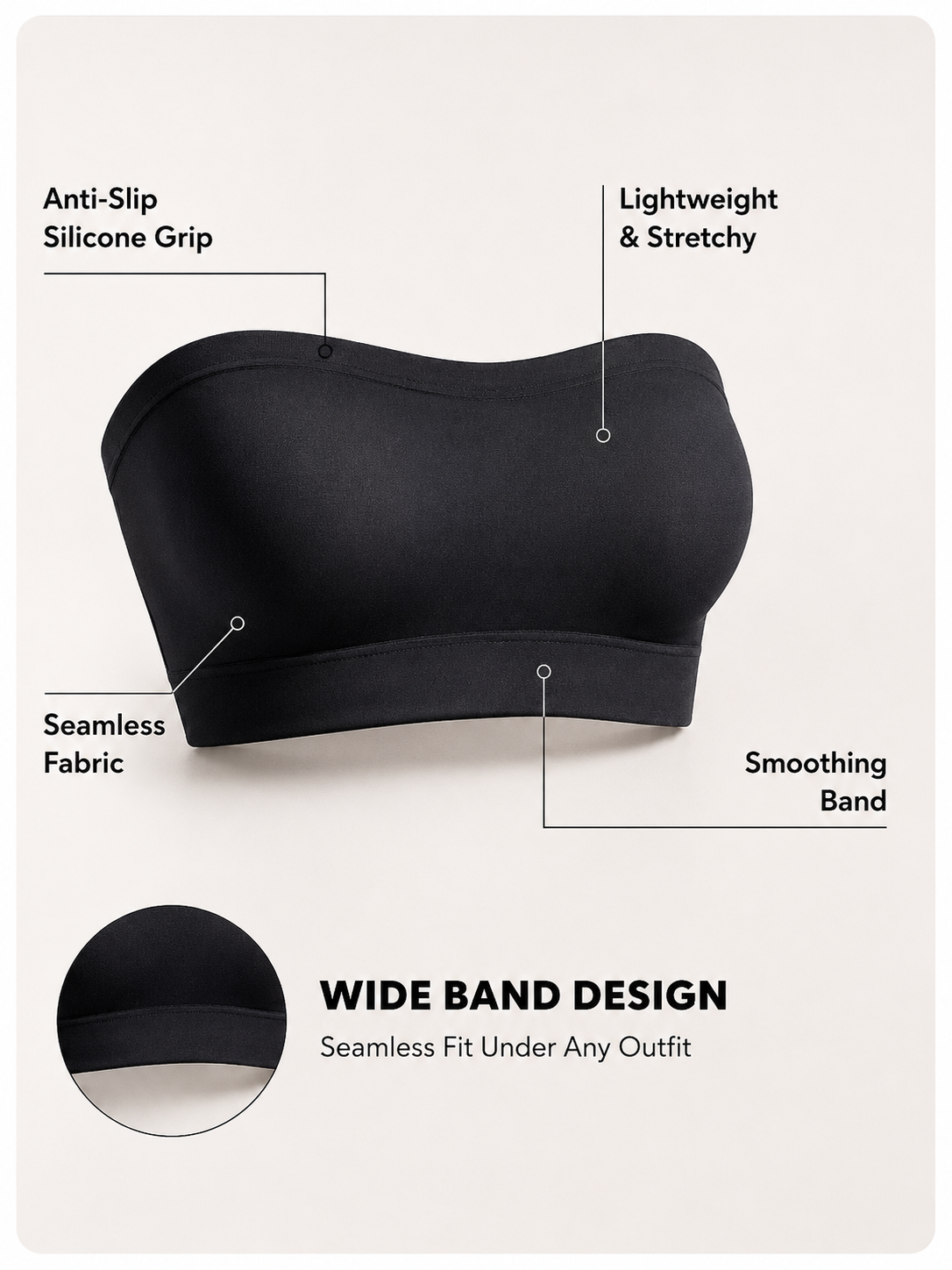 Zara Bra™ Seamless Strapless Tube Bra – Non-Slip Wireless Comfort