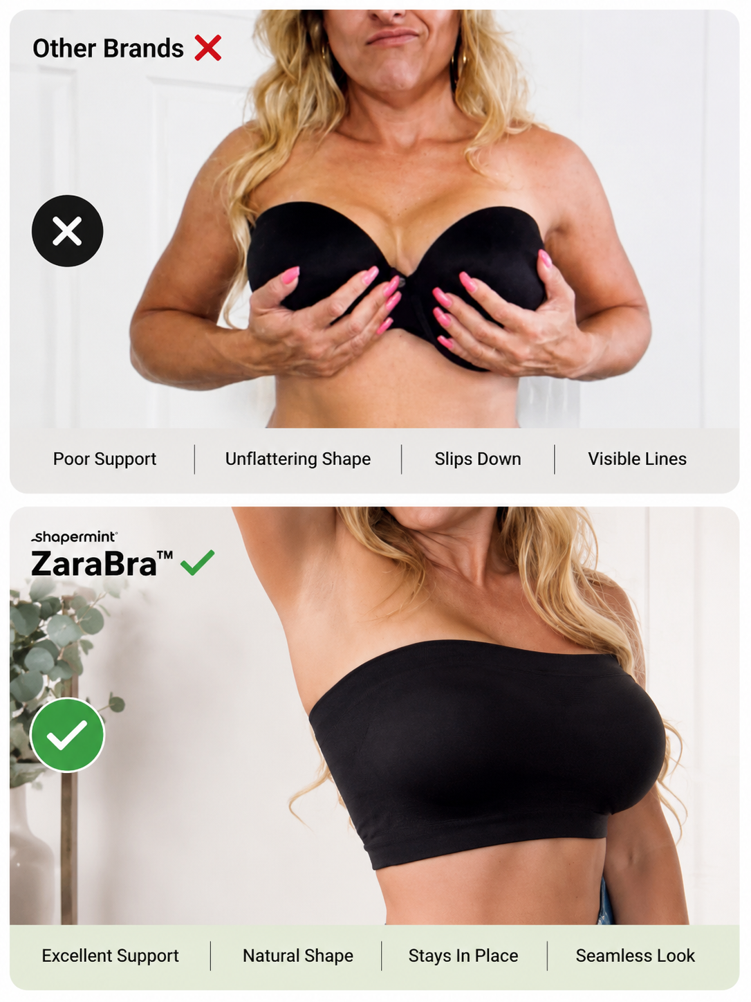 Zara Bra™ Seamless Strapless Tube Bra – Non-Slip Wireless Comfort